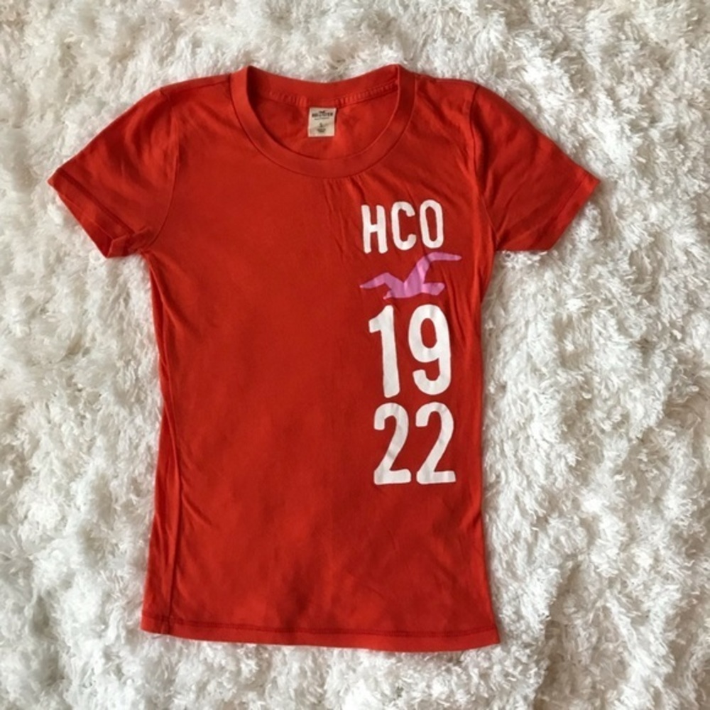 Hollister Crew Neck Fitted Graphic Tee Sz S, EUC